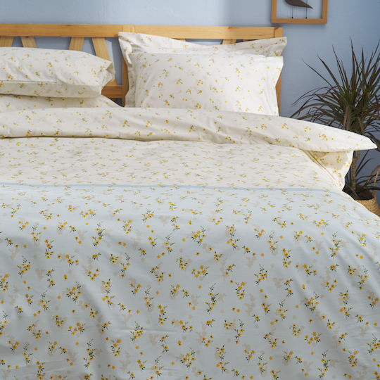 Charalambidis Textiles Ρετρό Σετ Μαξιλαροθήκες Oxford Γαλάζιο 50x70εκ.