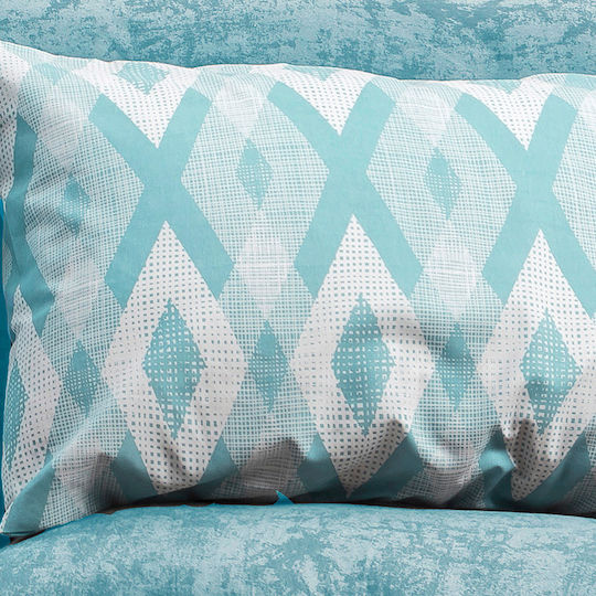 Dimcol Eudoxia Pillowcase Set with Envelope Cover 481 Sky Blue 50x70cm.