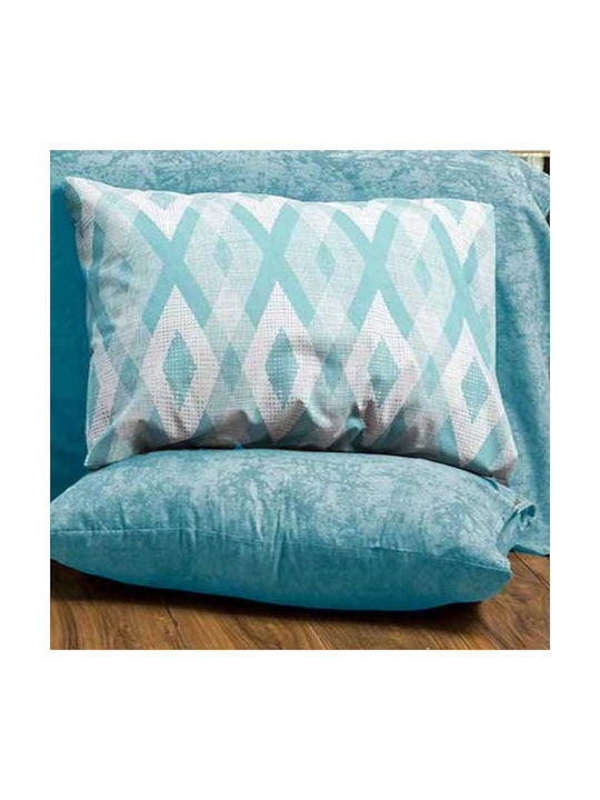 Dimcol Ευδοξία Σετ Μαξιλαροθήκες με Φάσα 481 Sky Blue 50x70εκ.