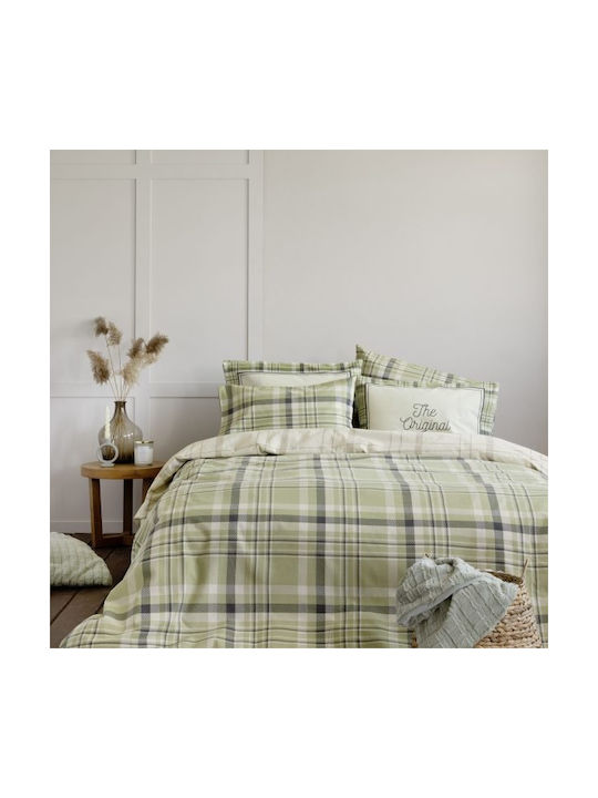 Nima Original Set Față de Pernă Flanel cu plic de acoperire Verzi 50x70cm.