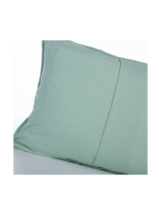 Nef-Nef Homeware Valia Σετ Μαξιλαροθήκες με Φάσα Green 52x72εκ.