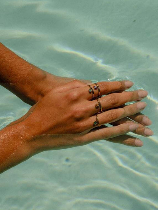 AEC Paris Damen Ring mit Zirkonia aus Stahl Vergoldet