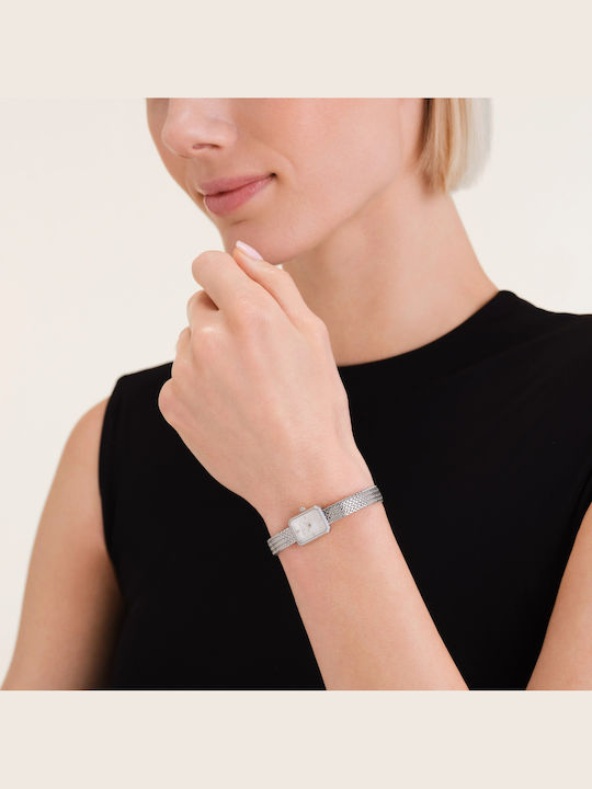 Rosefield Mini Octagon Ρολόι Μπαταρίας με Μεταλλικό Μπρασελέ