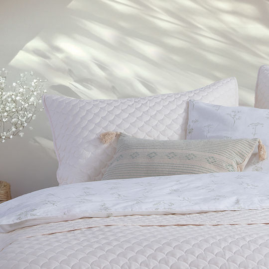 Nef-Nef Homeware Scofield Pillowcase Set with Envelope Cover Ecru 52x72cm.