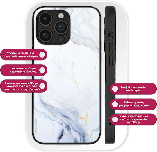 Калъф Sonique Marble Series за Motorola Edge 50 Fusion 5G Бял 02