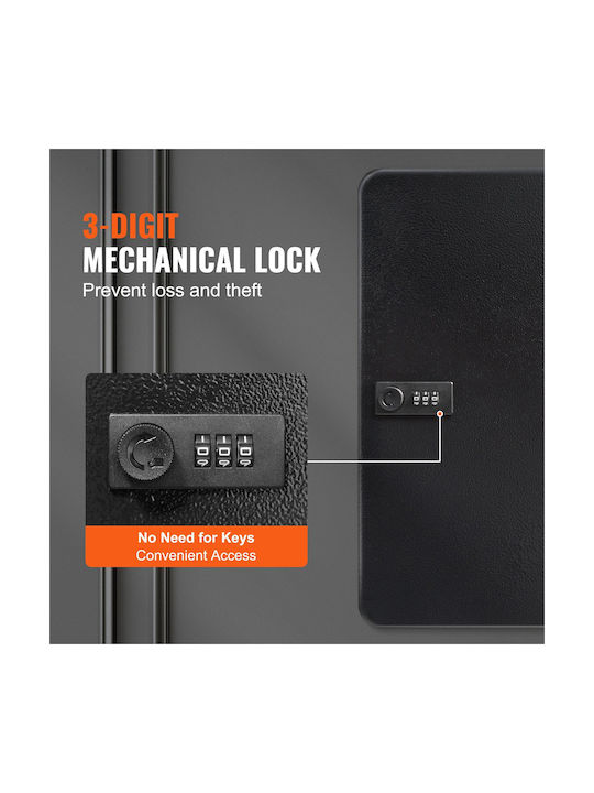 Vevor Wall-mounted Combination Key Holder Metallic with Combination Dial 48 Hooks 37x28.5x8cm