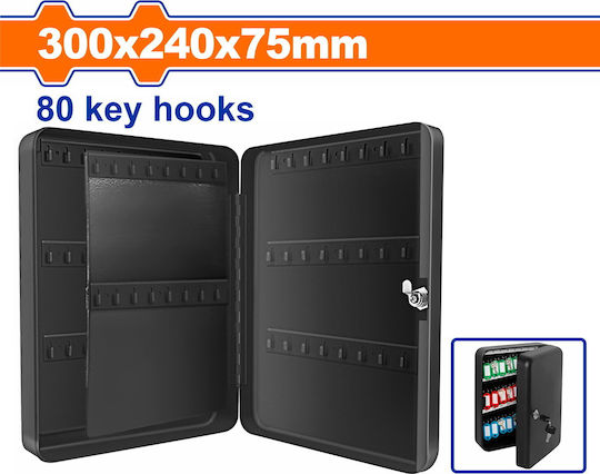 Метален шкаф за ключове Wadfow 80 позиции 30x24x7.5см Wysx1h03
