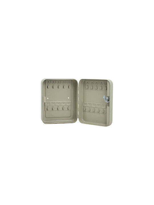 Krausmann Metallic Wall Key Hooks 20 Hooks With Lock 16x20x7.5cm