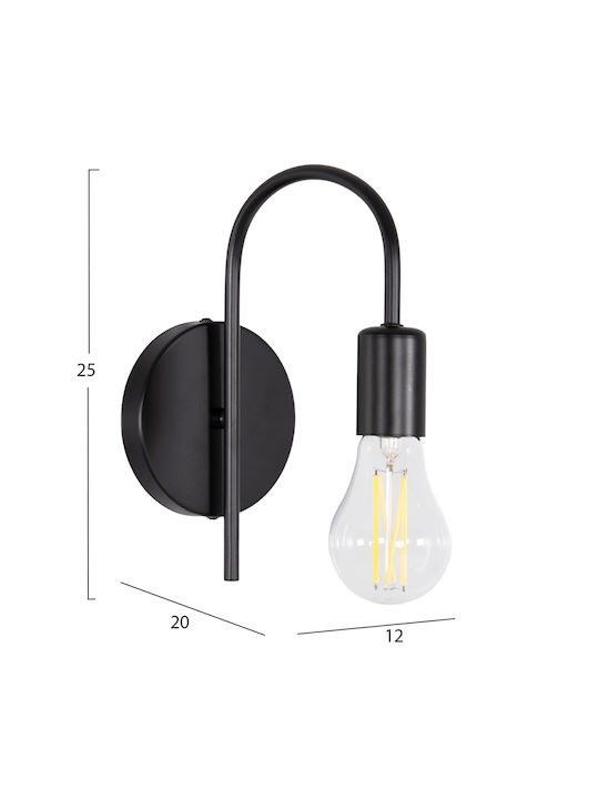 HomeMarkt KRAMER Leuchte Wand Schwarz 12cm