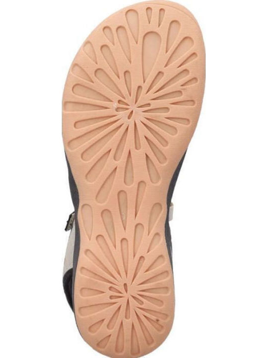 Leder Flache Sandalen für Damen Sportlich Hellbeige
