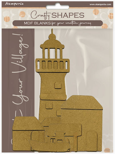 Комплект декоративни дизайни MDF чипборд село Stamperia