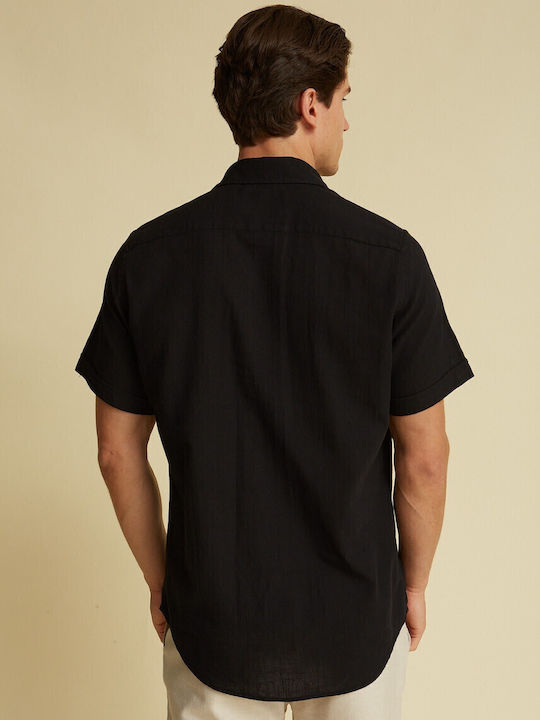 Short-sleeved Cotton Shirt Black