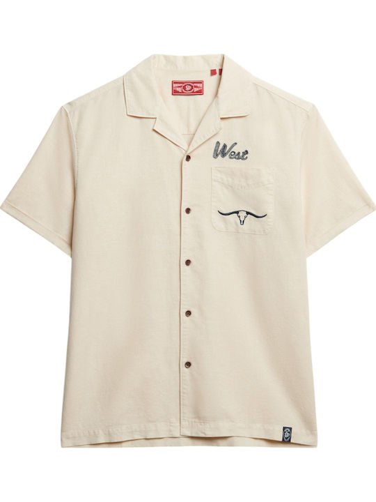 M D2 Stud Merchant Resort Short Sleeve Shirt Ecru