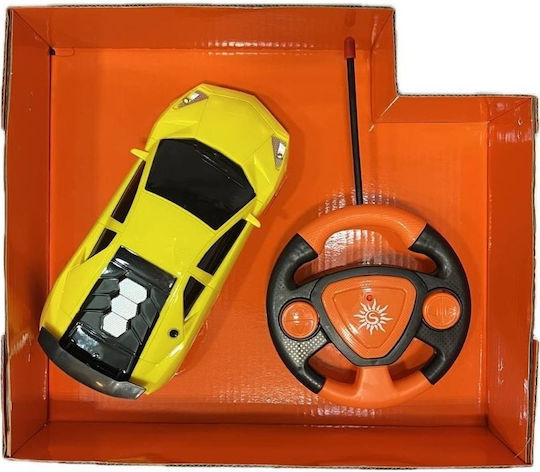 Mașină de curse RC cu LED-uri pentru copii de 6 ani și peste, scară 1:24, plastic 20x8x5 cm, portocaliu argintiu galben