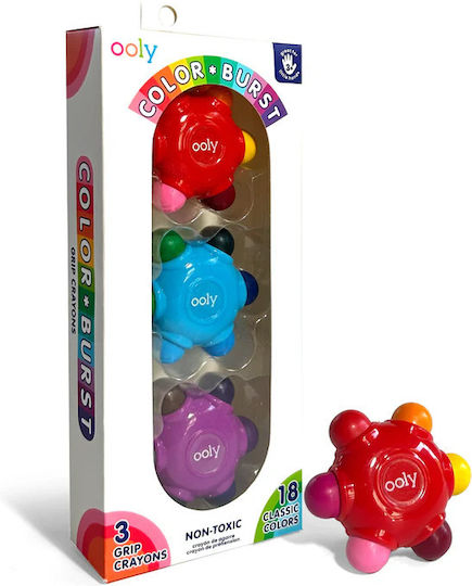 Multicolor Crayon Set 3-pack 18 Grip Crayons