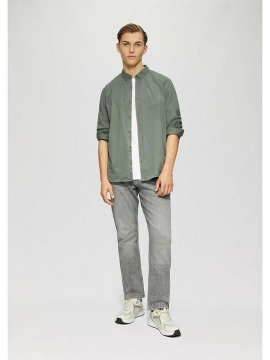 Long-sleeved Cotton Shirt Green