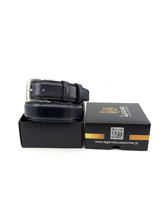 Men's Belt Leather Navy Blue