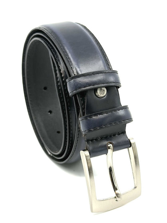 Men's Belt Leather Navy Blue