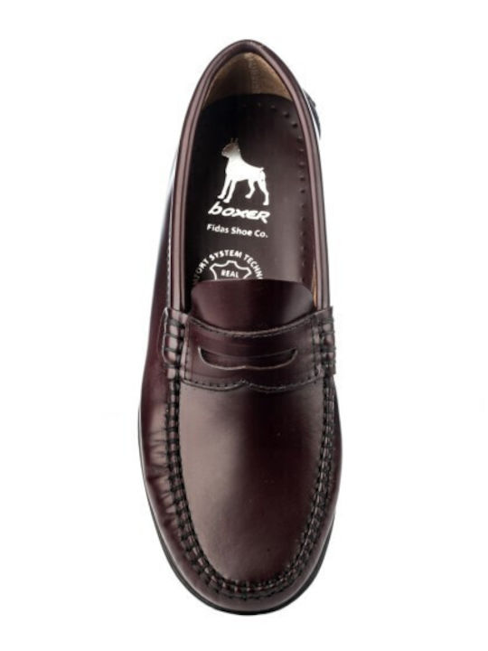 Δερμάτινα Γυναικεία Loafers σε Μπορντό Χρώμα