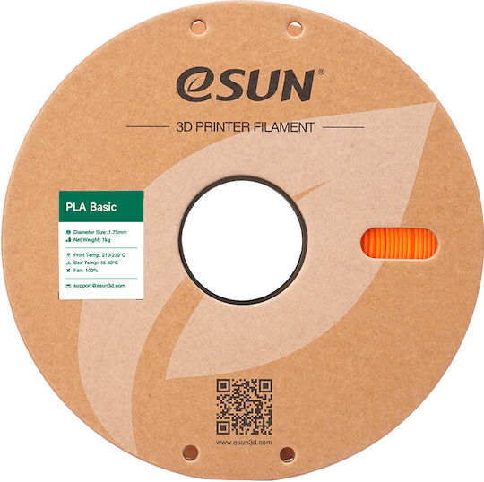 Esun PLA 3D Printer Filament 1.75mm Orange 1kg 1pcs Spool