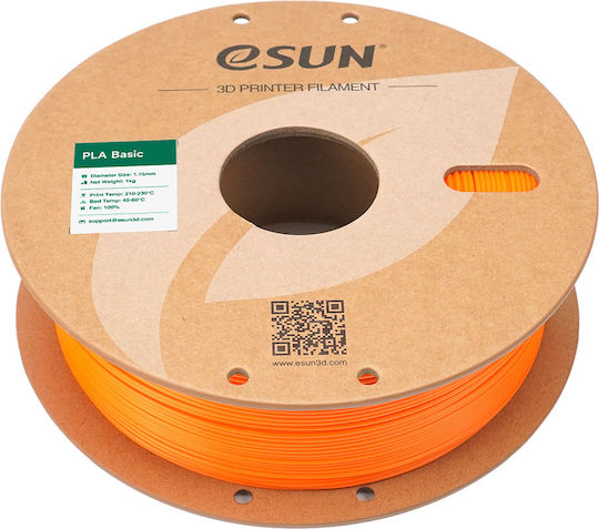 Esun PLA 3D Printer Filament 1.75mm Orange 1kg 1pcs Spool