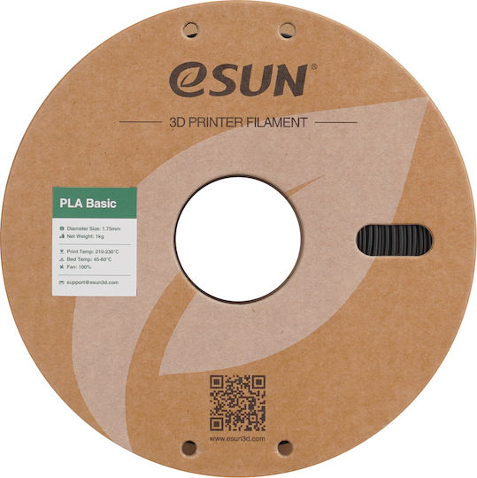 Esun PLA 3D Printer Filament 1.75mm Black 1kg 1pc Spool