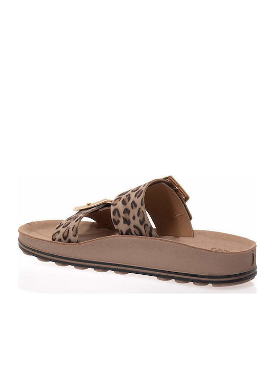 Fantasy Sandals Δερμάτινα Σανδάλια Καφέ