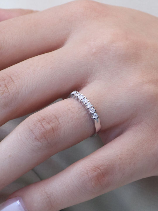 Damen Ring Halbring mit Diamant aus Weißgold 18K