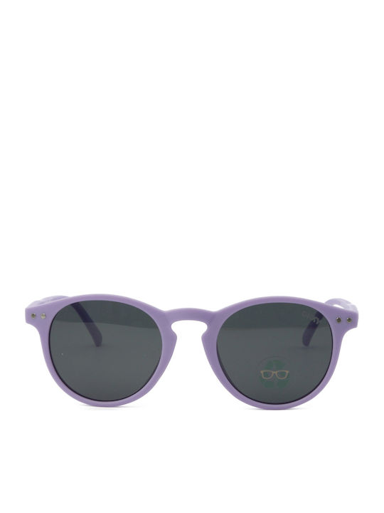 Okky Round Kids Sunglasses with Polarized Mirror Lens Purple for 3-10 Years