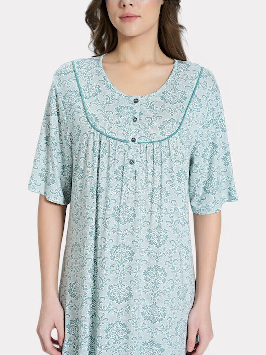 Pijadore Summer Women's Nightdress Pastel Green