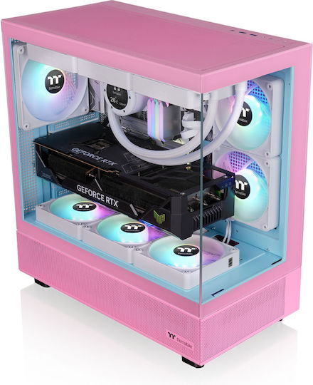 270 Plus TG ARGB Gaming Midi Tower Computer Case with Side Window Bubble Pink