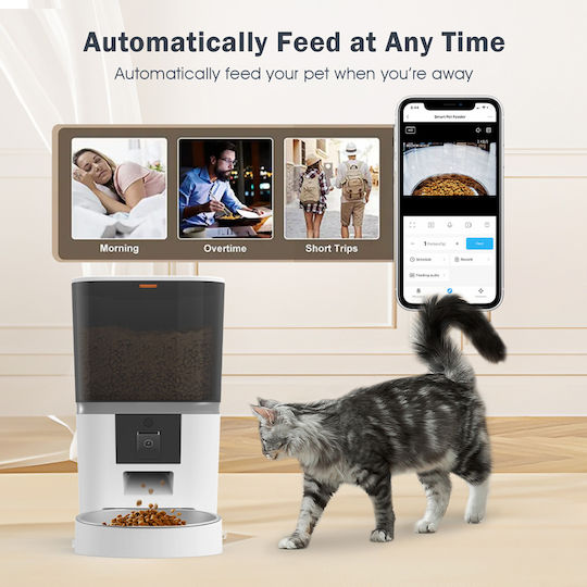 Bruno Automatisch Schalen aus Silikon Futter für Hund & Katze auf Basis von 6lt 28.7cm in Weiß Farbe