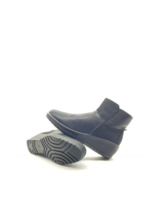 Suede Women's Ankle Boots Platform Black