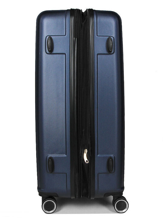 WORLDLINE Large Travel Suitcase Hard Blue with 4 Wheels Height 74cm