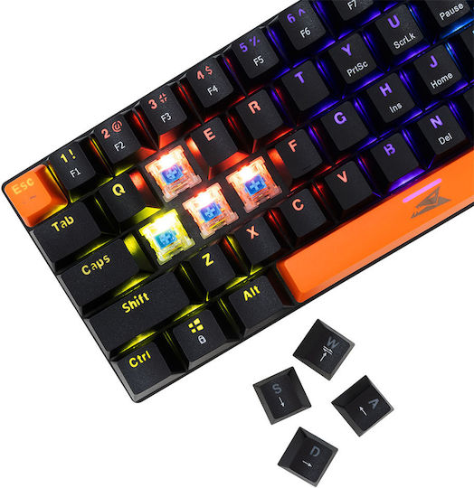 Baracuda Dolphin Gaming Mechanische Tastatur 60% mit Benutzerdefiniert Blau Schaltern und RGB-Beleuchtung (Englisch US)