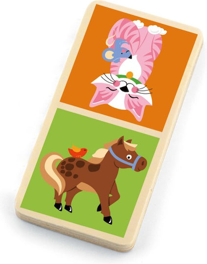 Настолна игра Ντόμινο Ζώων за 2 играчи 3+ години Viga Toys