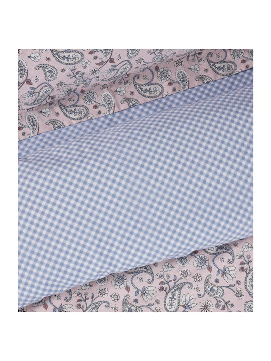 Das Home Bettwäsche-Set Halb-Doppel mit Gummiband 120x200+35cm. Casual 5427 Salmon, White 3Stück