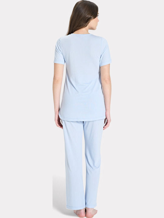 Pijadore Nightgown Maternity & Nursing Blue