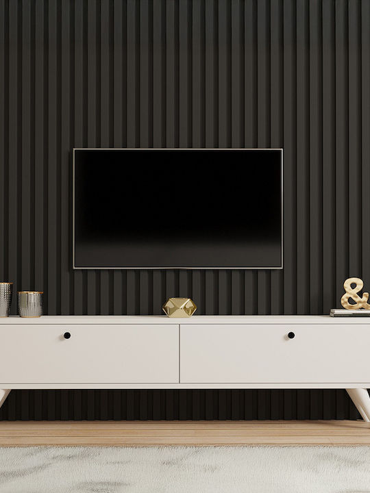 Телевизионен Мебел Jate Бял М160xД25xВ40cm