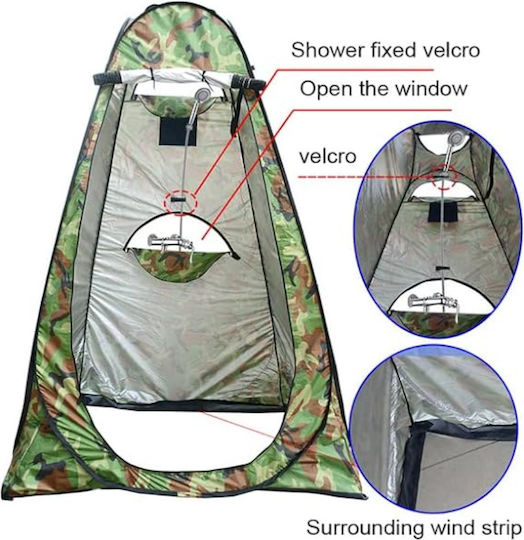 Cort De Camping Pop Up De Toaletă Verde 110x110x190cm