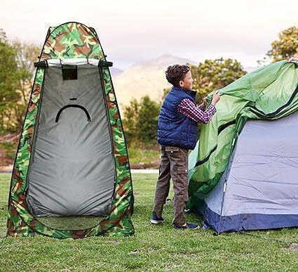 Cort De Camping Pop Up De Toaletă Verde 110x110x190cm