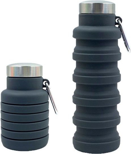 Campcool Foldable Μπουκάλι Θερμός Ανοξείδωτο 500ml Μαύρο