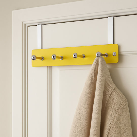 Door Hook 4 Slots Metallic 26.5x4x10.5cm