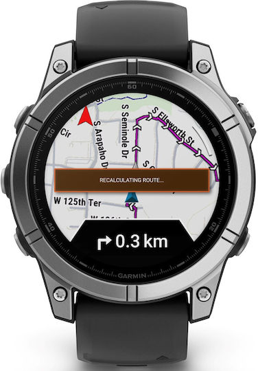 Garmin Fenix E Stainless Steel 47mm Αδιάβροχο Smartwatch με Παλμογράφο (Μαύρο)
