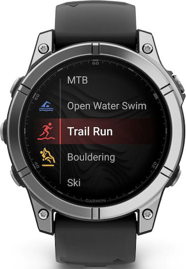 Garmin Fenix E Stainless Steel 47mm Αδιάβροχο Smartwatch με Παλμογράφο (Μαύρο)