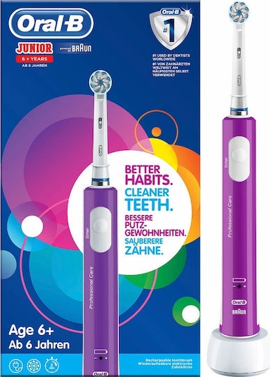 Oral-B Junior Pro Children's Electric Toothbrush with Timer for 6+ Years with Travel Case