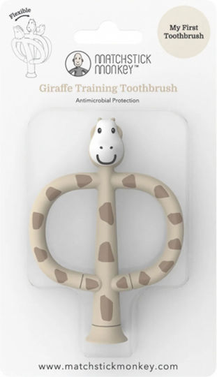 Matchstick Monkey Giraffe Baby Toothbrush for 3m+ Beige