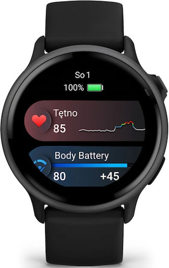 Garmin Vivoactive 6 Aluminium 42mm Waterproof Smartwatch with Heart Rate Monitor (Slate with Black Band)