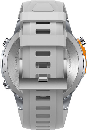 Zeblaze Stratos 2 Ultra Stainless Steel 52mm Waterproof Smartwatch with Heart Rate Monitor (Silver)
