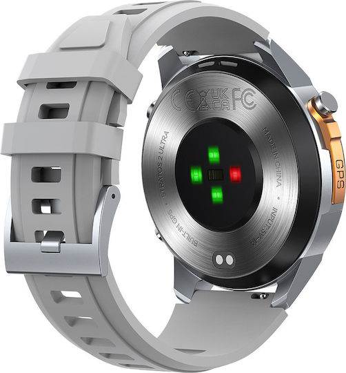 Zeblaze Stratos 2 Ultra Stainless Steel 52mm Waterproof Smartwatch with Heart Rate Monitor (Silver)